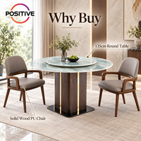 Table à manger ronde moderne en marbre, plateau en pierre de luxe, mobilier de salle à manger, projet hôtelier, directement de l'usine