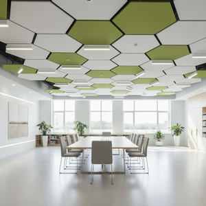 <span class=keywords><strong>Plafond</strong></span> insonorisant en fibre de verre Qinsound, combinaison de décoration et d'<span class=keywords><strong>isolation</strong></span> acoustique, formes personnalisables - Product Image 1