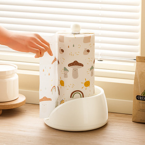 Kitchen Countertop Paper Towel Holder with <strong>Rotating</strong> Roll Holder and <strong>Food</strong> Storage Bag Rack <strong>Standing</strong> Lazy Hand-Wiping Organizer - Product Image 4