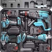 Kit d'outils électriques sans fil 4 en 1 avec moteur sans balais professionnel, coffret combiné