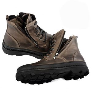 Nouvelles bottes montantes pour hommes automne-hiver - Style britannique vintage, finition vieillie, grande taille, semelle plateforme et chaudes - Product Image 1