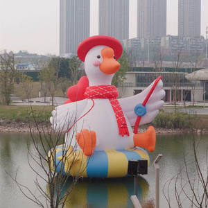 <span class=keywords><strong>Cygne</strong></span> <span class=keywords><strong>rose</strong></span> <span class=keywords><strong>gonflable</strong></span> avec ventilateur dynamique - Modèle d'animal aquatique flottant pour expositions, accessoires publicitaires et matériel de location - Product Image 6