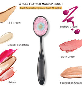 Haute qualité Silicone maquillage liquide fond de teint <span class=keywords><strong>BB</strong></span> crème pinceaux ensemble fleurs ovale masque facial brosse - Product Image 6