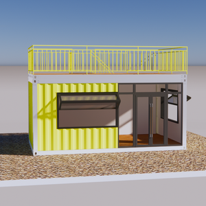 Maison mobile CE, conteneur préfabriqué en acier jaune, café/boutique avec terrasse sur le toit, bâtiment modulaire personnalisé en conteneur pour usage résidentiel - Product Image 2