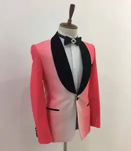 Schneider herren blumenschal Revers-Blazer-Kleid anzug 1 Knopf Druck Abendessen Smoking Luxus bestickte anzüge