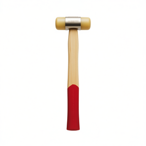 Martillo de madera con mango rojo, 376 mm de longitud, cabeza de 37 mm de diámetro, para carpintería y metalistería - Product Image 2