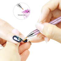 2025 nouvellement arrivé réglable manucure Nail Art outil métal poignée strass cueillette stylo avec Gule ongles pointillage outil