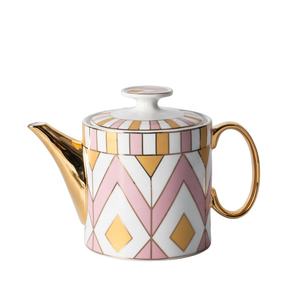 สไตล์ยุโรปเซรามิกสีชมพูกราฟรูปแบบกาน้ำชากระดูกจีนชุดถ้วยน้ำชายามบ่ายที่มีกล่องของขวัญ - Product Image 3