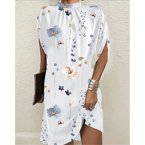 Maining Nouvelles robes à manches chauve-souris amples à la mode pour femmes Robe d'été élégante pour femmes - Product Image 1