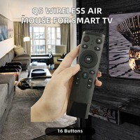 Télécommande sans fil Wesopro Q5 2,4 GHz, souris aérienne, code d'apprentissage, arrêt automatique, portée de 10 m, piles AAA, récepteur USB pour téléviseurs intelligents