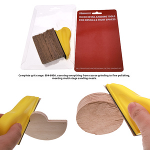 Papel de Lija Rectangular Flocado de 30*93mm, Amarillo, Grano Medio 80 # -600 #   Tiras de lijado para pulir muebles de madera OEM - Product Image 3