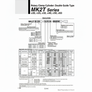 Cylindre de pince rotative pneumatique SMC MK2TG20-10LN pièces pneumatiques - Product Image 1