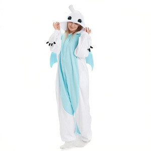 Pijamas de Invierno de una Pieza con Diseño de Dibujos Animados, Cintura Elástica, Tejido de Punto, Disfraz de Dragón Volador de Halloween, Ropa de Casa para Parejas - Product Image 1