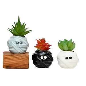 กระถางต้นไม้ประดับระเบียงสวน รูปทรงมัมมี่ สำหรับปลูกไม้อวบน้ำ กระถางเซรามิกเคลือบเงาทันสมัย เหมาะสำหรับตกแต่งวันฮาโลวีน - Product Image 2