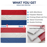 Drapeau néerlandais 3x5 pieds en polyester, impression recto, œillets en laiton, double couture, vente en gros, 3x5 90x150cm, drapeau des Pays-Bas