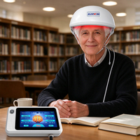 Casque de thérapie cérébrale avancée à longueur d'onde 810 nm, soulagement ciblé personnalisé pour la santé cérébrale, efficace pour les AVC, avec 4 zones de stimulation