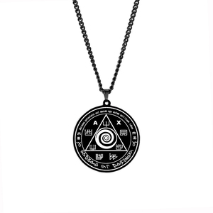 Talismán Mágico de <span class=keywords><strong>Abraxas</strong></span> para Controlar tu Vida con los Espíritus, el Mejor Amuleto de Dinero, Collar con Colgante de Acero Inoxidable - Product Image 6