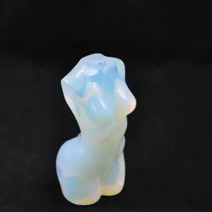 Estatuilla de ópalo de 3 pulgadas tallada a mano modelo femenino escultura de cristal artesanía energía Reiki cristales curativos estatua de piedra pequeña - Product Image 1