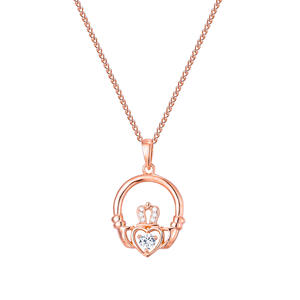 थोक सोने से भरा हुआ इरीष क्लैडग दिल का मुकुट लटकन महिला उपहार के लिए लिंक चेन के साथ - Product Image 1