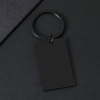 Porte-clés rectangulaire personnalisé Ywyougang, porte-clés rectangulaire en acier inoxydable vierge pour gravure au laser, cadeau personnalisé