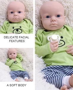 ตุ๊กตาซิลิโคนเนื้อแข็งทั้งตัวขนาด18นิ้วสำหรับเด็กเกิดใหม่ตุ๊กตาแฟชั่นไม่ทาสี - Product Image 2