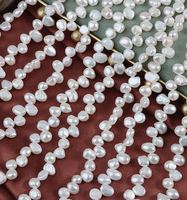 Perles en vrac de culture d'eau douce baroques, perles nacrées de 6-7 mm avec trou latéral, pour la fabrication de bijoux