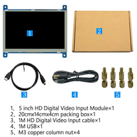 Module d'affichage LCD avec interface d'entrée vidéo numérique HD 5 pouces, 800x480, type TFT CTP, rétroéclairage LED, luminosité 350, pour Raspberry Pi