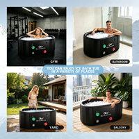 Baignoire à glace gonflable de 59 pouces, bain froid rigide à structure Drop Stitch pour la récupération sportive, piscine prête à l'emploi avec couvercle, 150 cm