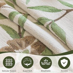 <span class=keywords><strong>Funda</strong></span> de Sofá Floral Color Caqui, Manta Jacquard Botánica, Protector de Muebles de Chenilla con Borlas, <span class=keywords><strong>Funda</strong></span> para Sofá de <span class=keywords><strong>3</strong></span> <span class=keywords><strong>Plazas</strong></span> - Product Image 5
