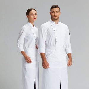 Chaqueta de Chef Unisex de 240 g/m², T/C 80/20, con Logotipo Personalizado, Uniforme de Chef Moderno, Impresión por Transferencia de Calor <span class=keywords><strong>Blanca</strong></span> para Uso en Restaurantes y Bares - Product Image 5