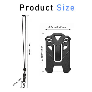 Black round rope heavy-duty badge sleeve, PC tactical ID key sleeve, carbon fiber ID card sleeve, manufacturer wholesale. - Product Image 2