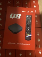 Q8 S905Y4 TvBox Vs ATV OS Reproductor Multimedia 4k HD con Control Remoto por Voz, 4gb 32gb, Decodificador de TV Digital Android, Wifi Dual