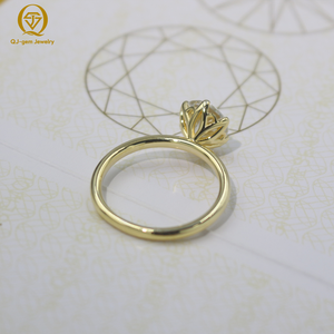 Diamante de Laboratorio de Corte Redondo Clásico con Engaste de Seis Puntas en Oro de 18K de Lujo, con Certificado IGI, Color D, Claridad VVS, Personalizado para Regalo - Product Image 3