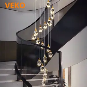 Veko Kroonluchter Plafond Luxe Lange Hangende Kroonluchter Luxe Moderne Woonkamer Kristallen Kroonluchter Hanger