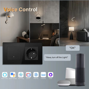 MVAVA-Interruptor de pared inteligente Tuya Zigbee, marco de cristal negro de cableado rápido, 1/2/3/4 Gang, reinicio automático, clic, Wifi, luz táctil - Product Image 3