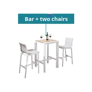 Chaise de <span class=keywords><strong>bar</strong></span> haute en métal moderne pour terrasse extérieure, jardin, villa, maison d'hôtes, comptoir de loisirs, sans accoudoirs - Product Image 6