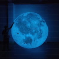 Ballon lunaire géant gonflable avec lumières LED, imperméable et taille personnalisable pour la décoration publicitaire