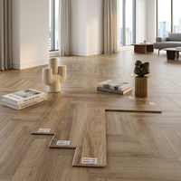 Revêtement de sol en vinyle SPC Chevron Herringbone, grain de bois, noyau rigide, pour la décoration intérieure