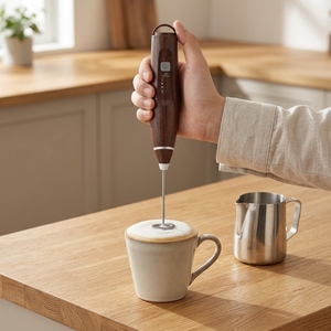 Mousseur à lait électrique rechargeable, fouet manuel en acier inoxydable, 3 vitesses pour café et thé - Product Image 5