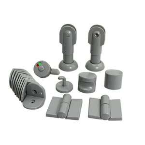 Toilet Partition Accessories Gray Nylon <b>Plastic</b> Set Hinges <b>Brackets</b> Support Feet Indicator Locks Handles Bathroom Use - Product Image 2