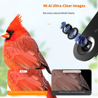 Nouvelle mangeoire à oiseaux intelligente avec caméra HD 4K, panneau solaire pour l'observation et la surveillance des oiseaux dans le jardin, reconnaissance des oiseaux par IA