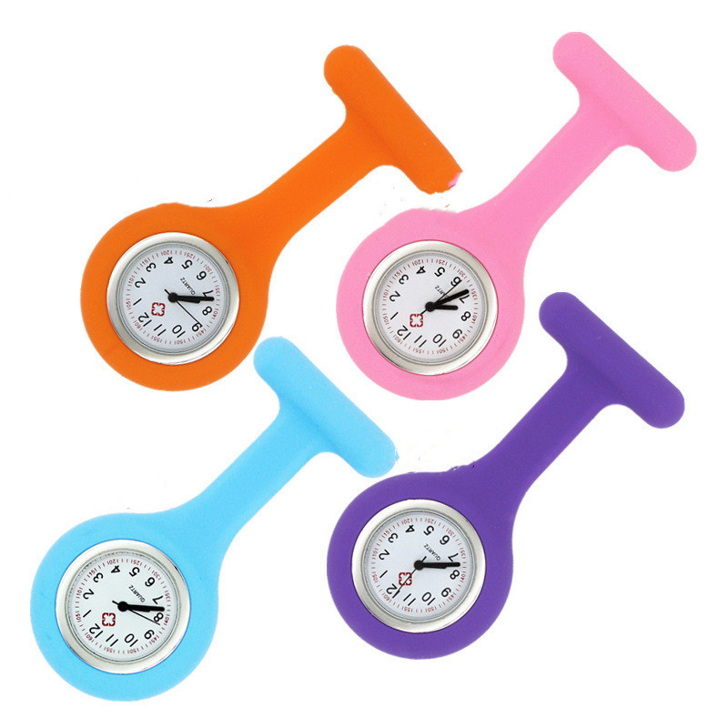 Montre de poche à Quartz en Silicone, Clip de broche, montre pour infirmières médicales, cadeau pour médecins hôpitaux, montre d'allaitement