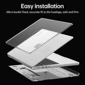 Appleラップトップ用スタンド付きの新しいカバーmacbookpro2023 macbook air m1m2macbookケース透明
