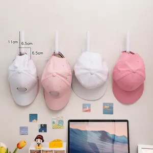 DS3033 No Drilling Hat Holder For Door Closet Office Hat Hanger Storage Baseball Cap Organizer Adhesive Hat Hooks For Wall