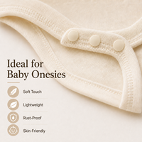 Boutons-pression blancs OEKO-TEX pour vêtements, attaches POM pour vêtements de nouveau-né, vêtements médicaux pour bébés, bavoirs et barboteuses
