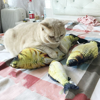 Mainan Kucing Bentuk Ikan 3D Bahan Plush Lembut, Hadiah Interaktif, Mainan Ikan dengan Catnip, Simulasi Ikan untuk Bermain, Pemasok Mainan Kucing