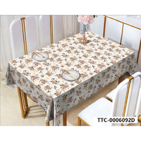 Nappe en PVC à motif floral rose de style européen, imperméable et résistante à l'huile, pour la salle à manger, la cuisine et les fêtes