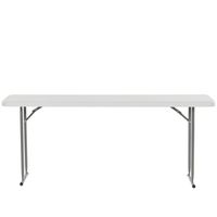 Table-banc pliable en plastique de 6 pieds, pliable en deux, robuste, portable, pour intérieur/extérieur, restauration, pique-nique, fête, événement