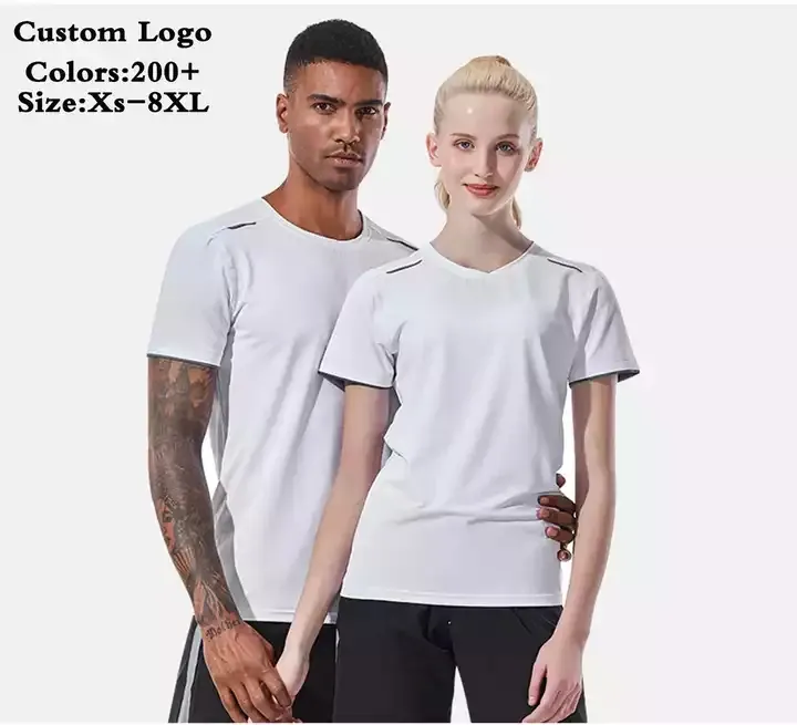 Gym Tshirt Suppliers Sports Tshirt For Men Front And Back Printing Logo Training Polyester Tshirt