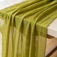 Nappe de table en polyester transparente froissée style bohème pour mariage, fête, banquet, décoration personnalisée – Vente en gros